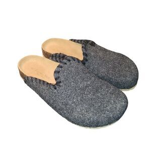 Garnet Hill Teddy Wool Slip on Mule Loafer Shoes Size 6